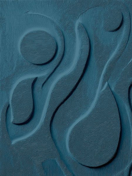 Relief Art: Dance in Moody Cobalt (Flexa colour palette 2025) by STUDIO MINIMAL ART