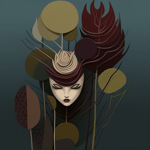 Forest Abstraction of Feminine Serenity