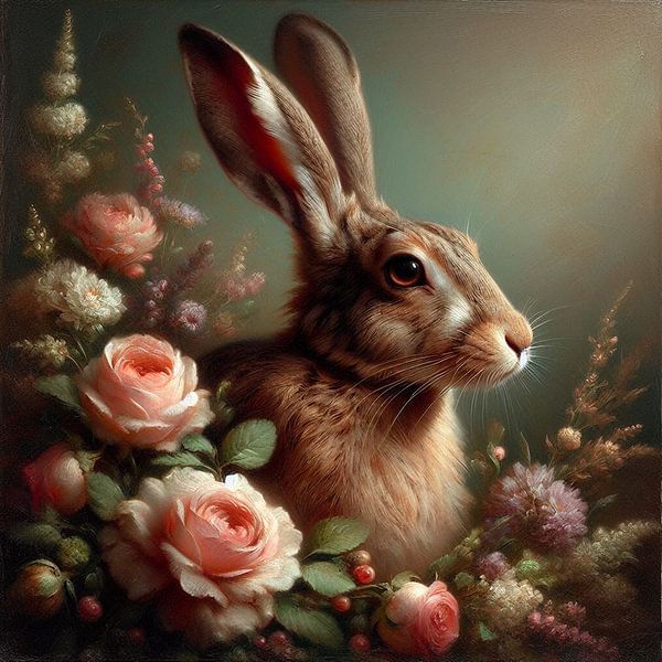 Classic portrait of a rabbit by Nicolette Vermeulen