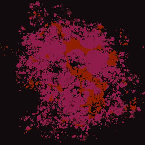 Een kosmos van kleuren. Donkerbruin, neonroze en baksteenoranje