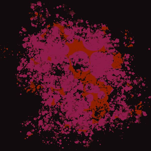 Kosmos der Farben. Dunkelbraun, Neonpink und Ziegelorange von Dina Dankers