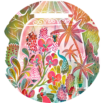 Lezen in een tropisch bloeiende kas van uta krogmann