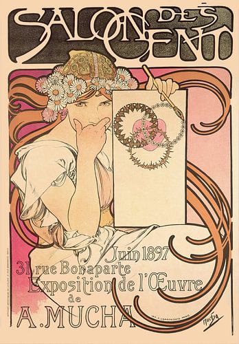 Salon des Cents tentoonstelling (1897) door Alphonse Mucha