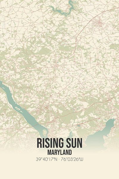 Vintage map of Rising Sun (Maryland), USA. by Prints of Place