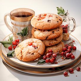 Pause avec des biscuits de Noël sur Carla van Zomeren