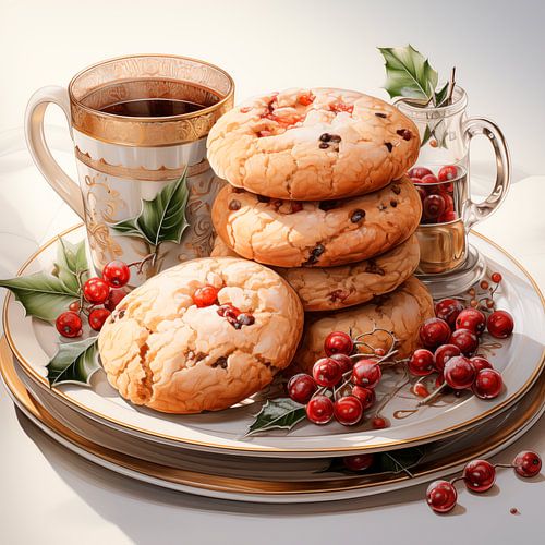 Pause avec des biscuits de Noël
