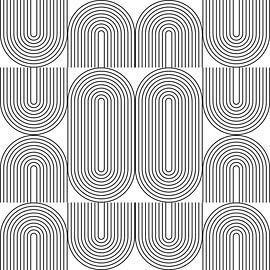 Motif de formes géométriques rétro vintage des années 1920 dans le style Bauhaus no. 5 sur Dina Dankers