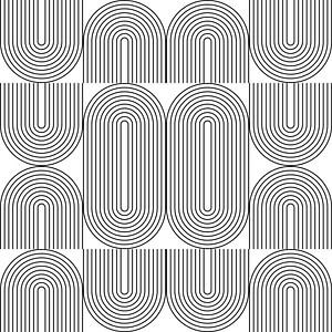 Retro 1920 vintage geometrische vormen patroon in Bauhaus stijl no. 5 van Dina Dankers