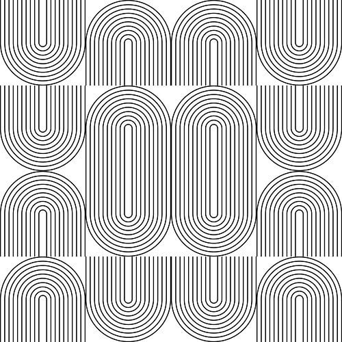Retro 1920s vintage geometric shapes pattern in Bauhaus style no. 5 by Dina Dankers