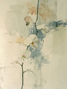 Orchidee im japanischen Stil, modern und abstrakt von Japandi Art Studio