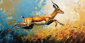 Schilderij Levendige Antilope van Kunst Kriebels