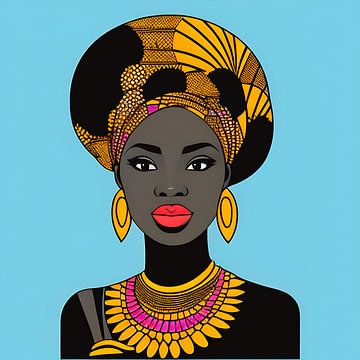Afrikaanse Vrouw, Illustratie Portret van All Africa