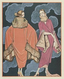 George Barbier – Deux heures du matin; Manteaux, de Worth (1924)