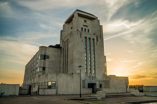 Radio Kootwijk bij zonsondergang
