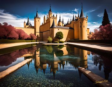 Kasteel Dreamscapes - Alcazar van Segovia, Spanje 2 van Johannas Art Creations