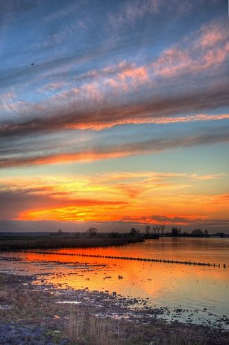 Zonsondergang Palendijk Eemmeer bij Spakenburg
