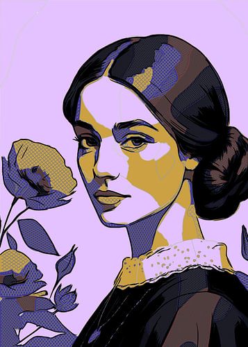 Illustratie van de contouren van een psychedelische vrouw