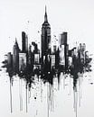 Minimalist New York Skyline in ink by Thea thumbnail