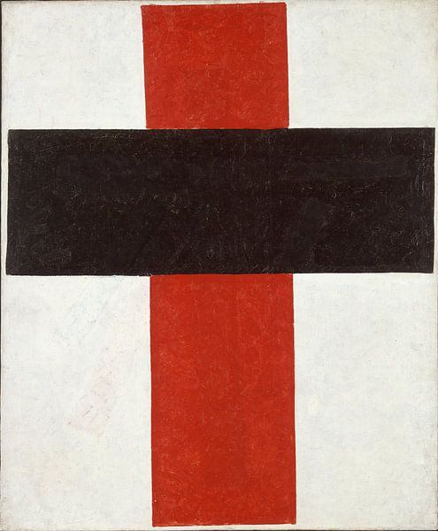 Large cross in black over red on white, Kazimir Malevich by Masterful Masters