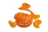 Mandarin half peeled