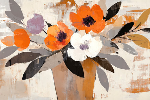 Bloemstuk in heldere kleuren - Modern