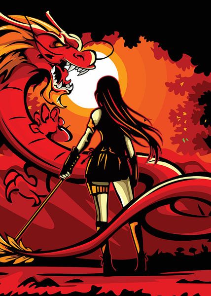 Épéiste face à un dragon par Rez Design