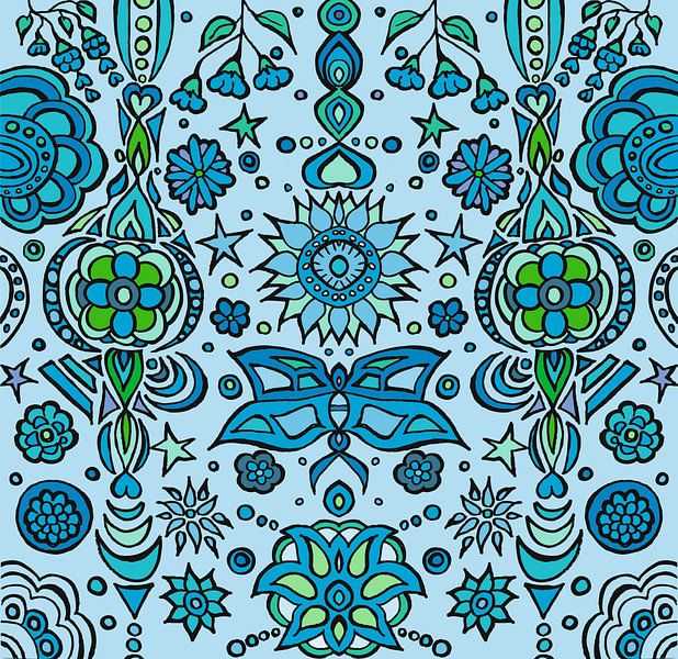 Blue Pattern XXL van Esther  van den Dool