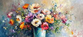 Buntes Blumenfest von Blickfänger Gemälde