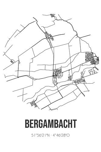 Bergambacht (Südholland) | Karte | Schwarz und Weiß