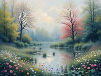 Rivier in de lente