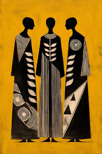 Figurines africaines dans un style moderne