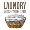 Laundry Wash With Care Poster - Laundry Room Decor - Watercolour Style - Stylish Laundry Basket Illustration - Neutral Wall Art for the Laundry Room sur Marian Nieuwenhuis