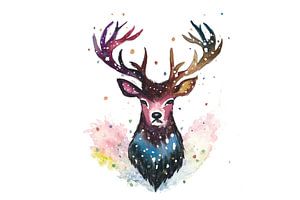 Ethereal Stag Colors of the Cosmic Forest