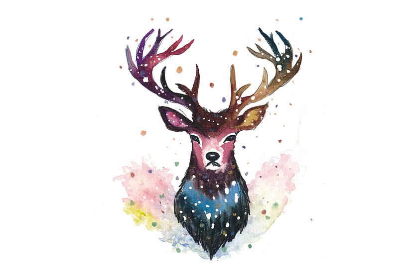 Etherische Stag Kleuren van het Kosmische Woud van Markus Bleichner