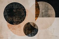 Overlapping Sepia Circles and Lines Artwork