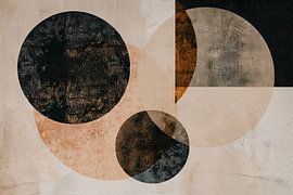 Überlappende Sepia Kreise und Linien Kunstwerk von Art & Soul Creations