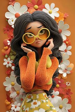 Flowerpower generation woman with flowers