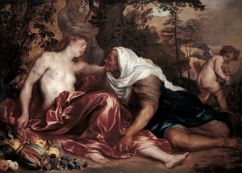 Vertumnus und Pomona, Anthony van Dyck von Meisterhafte Meister