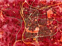 Kaart van Zutphen in de stijl 'Amber Autumn'