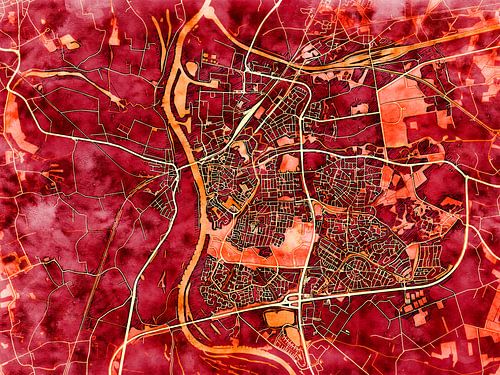 Karte von Zutphen im stil 'Amber Autumn'