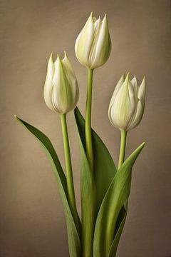 Tulipes blanches sur Imagine