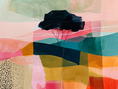 Colorful Abstract Tree Landscape