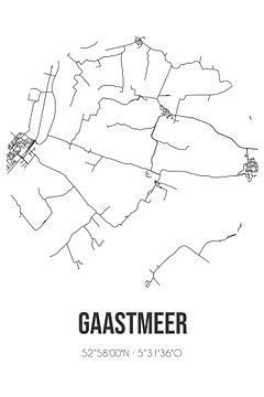 Gaastmeer (Fryslan) | Carte | Noir et blanc sur Rezona