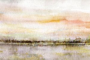 weitläufige geradlinige Landschaft in warmen Farben