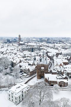 Zwolle Sassenpoort old city gate during a cold winter morning by Sjoerd van der Wal Photography