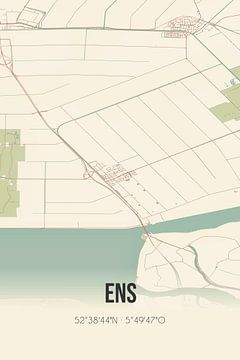 Vintage map of Ens (Flevoland) by Rezona