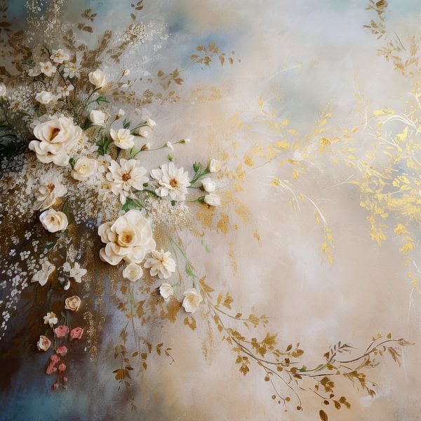 Blumen Rokoko-Gemälde von Preet Lambon