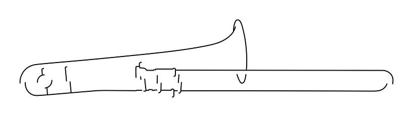Trombone Silhouet van Drawn by Johan