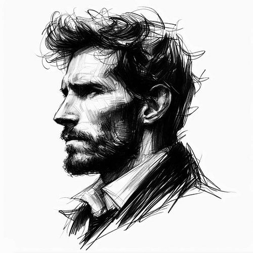 Man Europa  zwart wit getekend 7