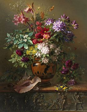 Nature morte avec des fleurs dans un vase grec